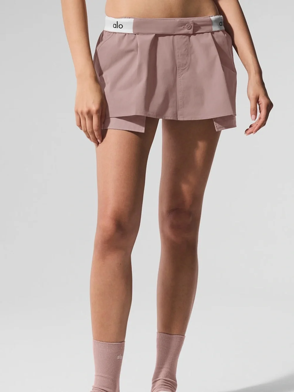 ALO Yoga Women's Dusty Rose Two-in-One Athletic Skort